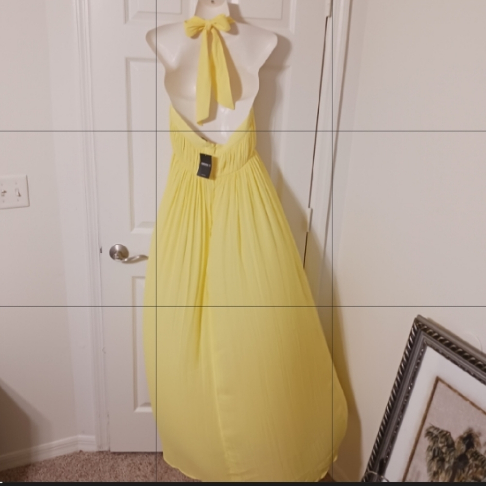 Beautiful Yellow Maxi Halter Dress - Picture 3 of 4